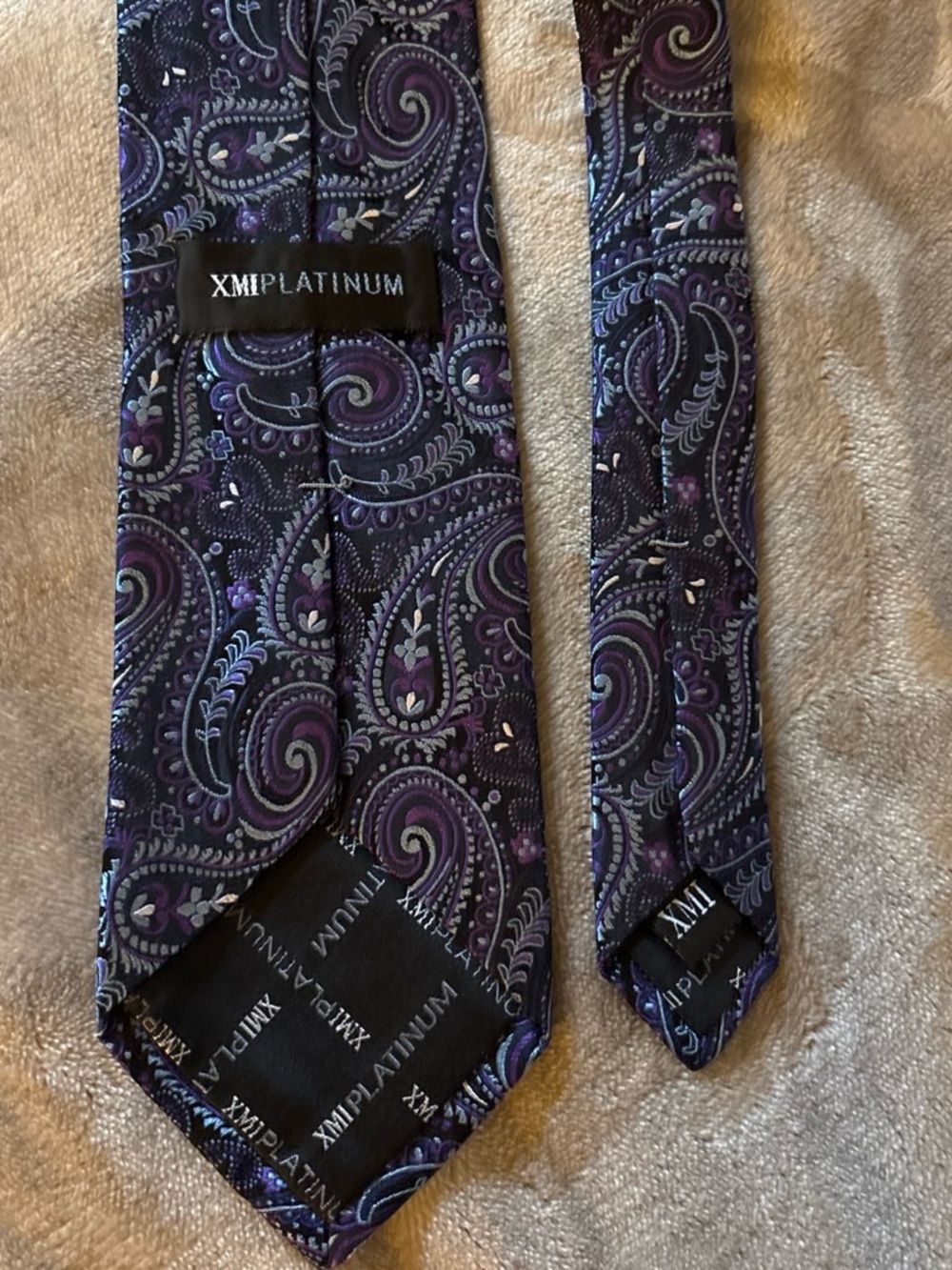 XM Platinum Purple Paisley Men's Tie